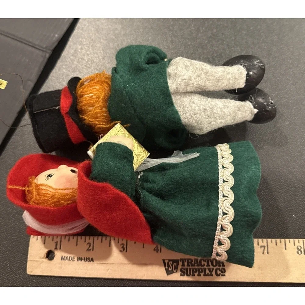 Vintage Paper Mache Christmas Carolers Figurines‎ Holiday Victorian Ornament #9